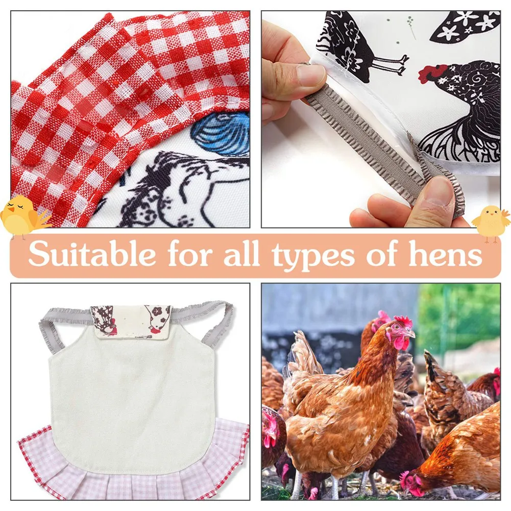 ABNL 4Pcs Standard Chicken Saddle,Chicken Jacket Straps,Hen Apron Feather Fixer With Elastic Strap,Wing Back Protector Suit
