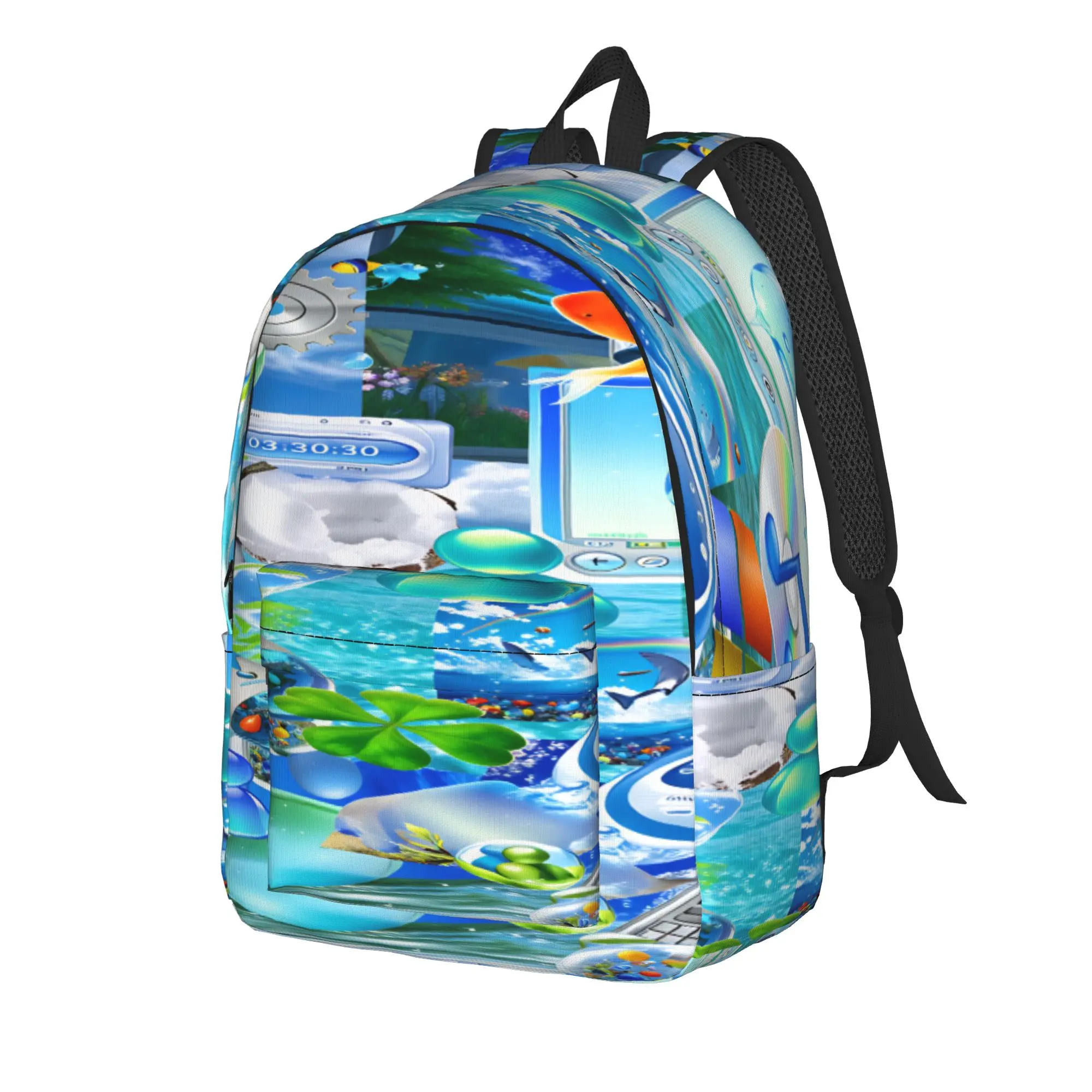 Frutiger Aero Backpack  Cute Backpacks Boy Trekking Pattern School Bags Design Rucksack
