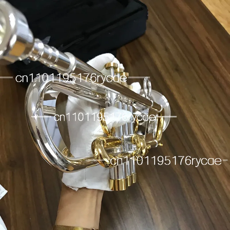 Original two-color silver-plated trumpet in B-tone brass trumpet musical instrument, beginner professional performance