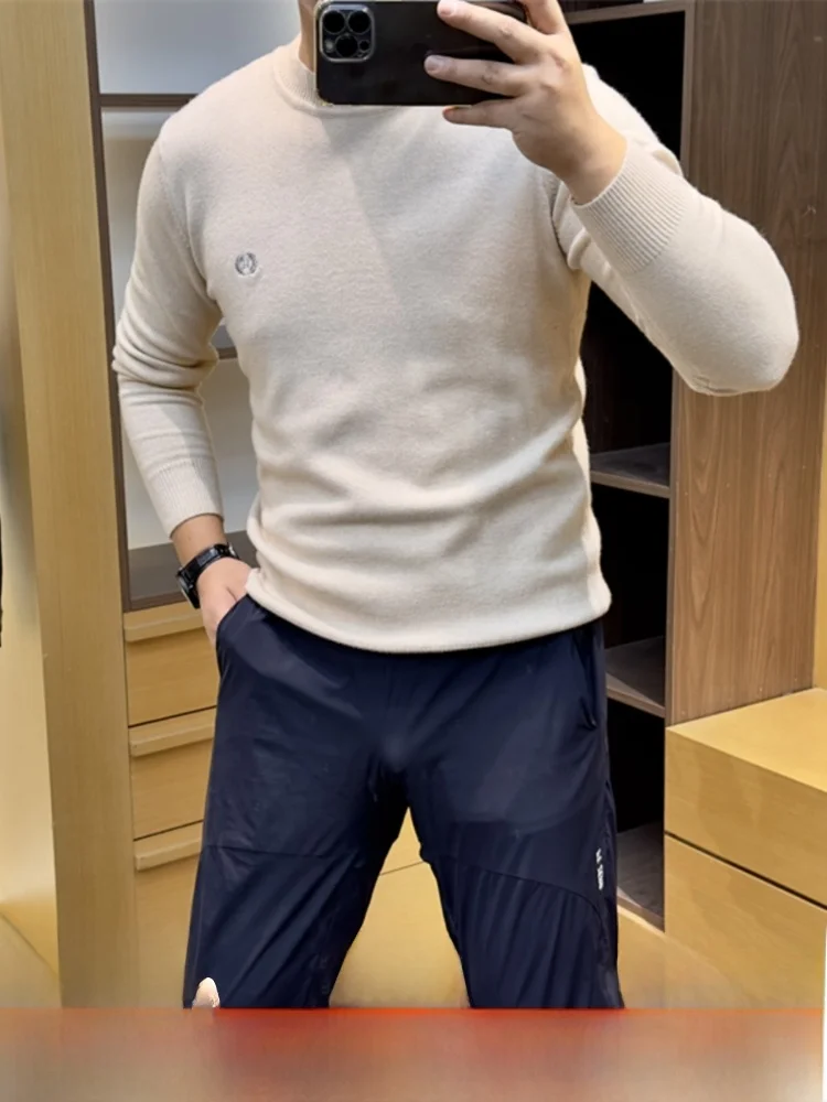 

Вязаный свитер с вышивкой Ele, повседневный круглый пуловер Ne, M, теплый осенний длинный свек, молодежная мода