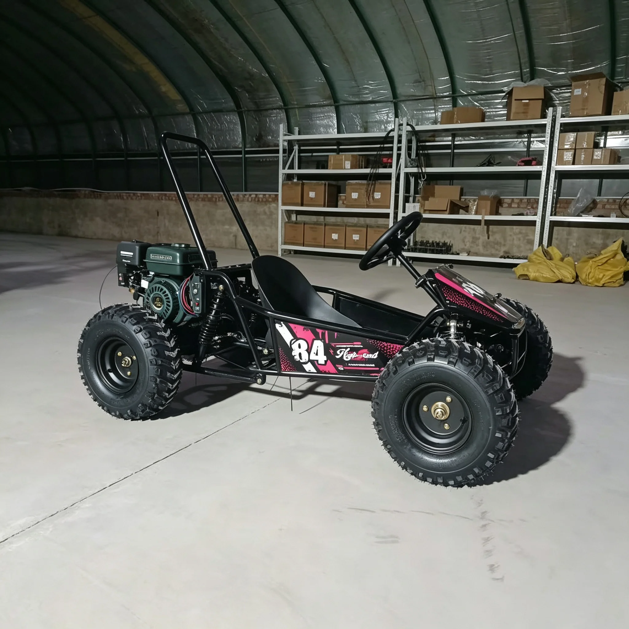 Gas 4-Wheel Off-road Go Kart Chain Drive Disc Brake 4 Stroke 212cc Engine Adult Outdoor Racing Beach All-Terrain Drift Kart