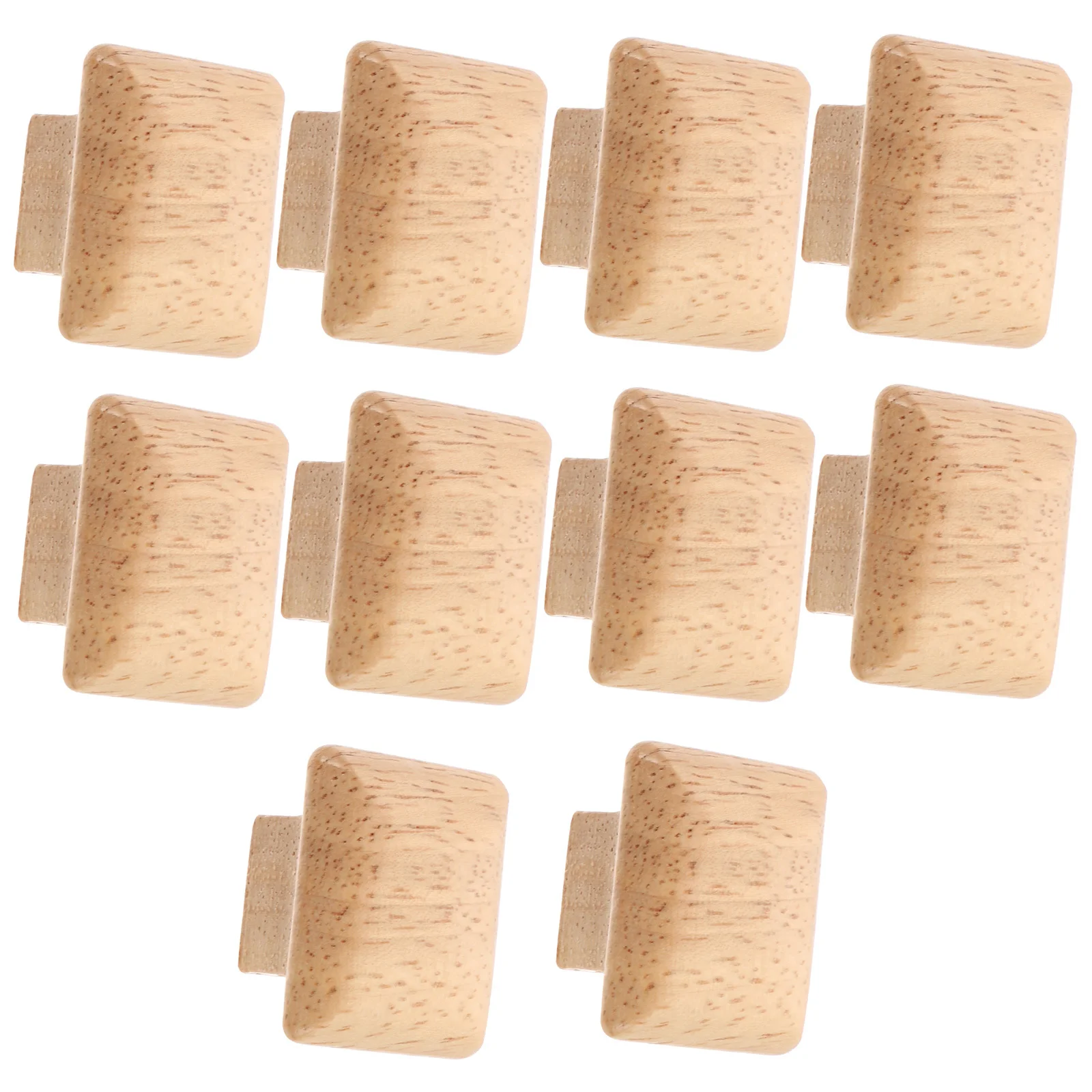 

10Pcs Wooden Cabinet Knobs Solid Wood Square Pulls for Drawer Door Cupboard Home Furniture Replacement Easy Install Handle