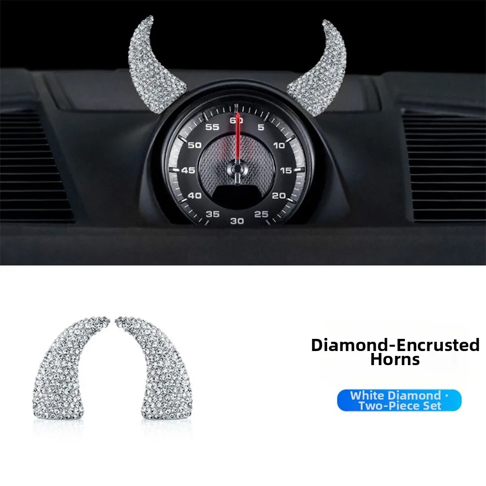 2PCS Car Dashboard Devil Horn-shaped Trim Suitable For BMW For MINI Cooper Tachometer Decorative Accessories