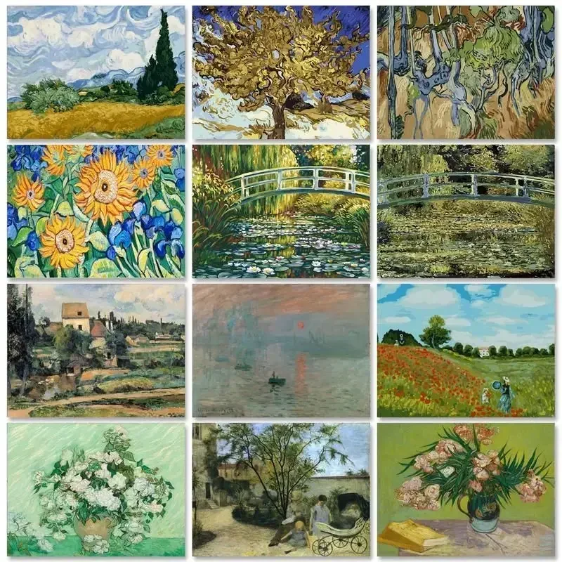 

604416 Oil Paint By Numbers Diy Crafts Van Gogh Sky Landscape Pictures On Number Wall Decors Number Painting Art Supplies