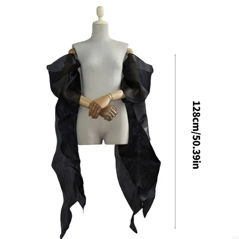 2025 New Bridal Sleeves Seethrough Sheer Detachable Arm Covers Decorative Trailing Floating Sleeves For Bride Photography Props