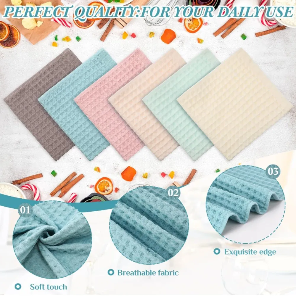 1/4/6-Piece Waffle Weave Cotton Towel Set – Quick Dry & Lightweight SEO Tags 5