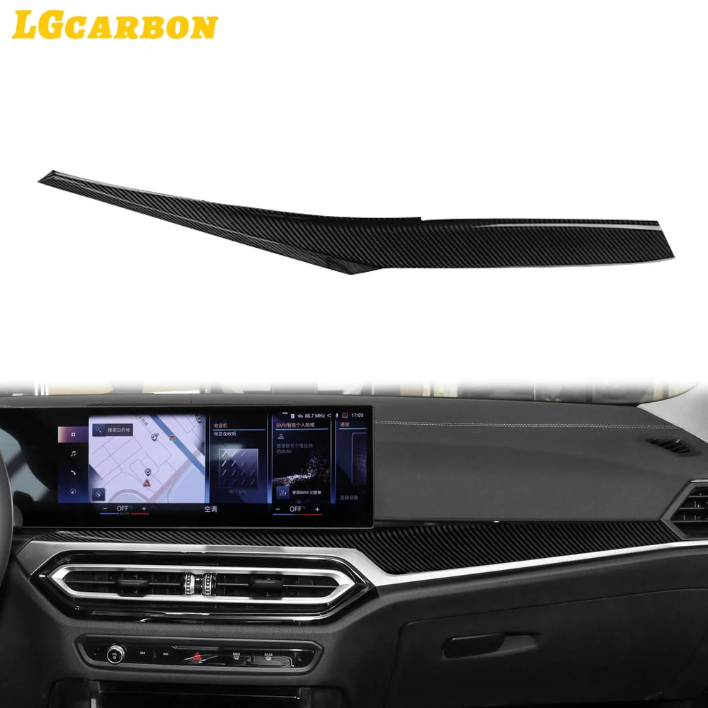 LGcarbon Interior Trim Real Dry Carbon Center Console Dash Cover Dashboard Kit For BMW 3 Series G20 M340i LCI M2 G87 M3 2023+