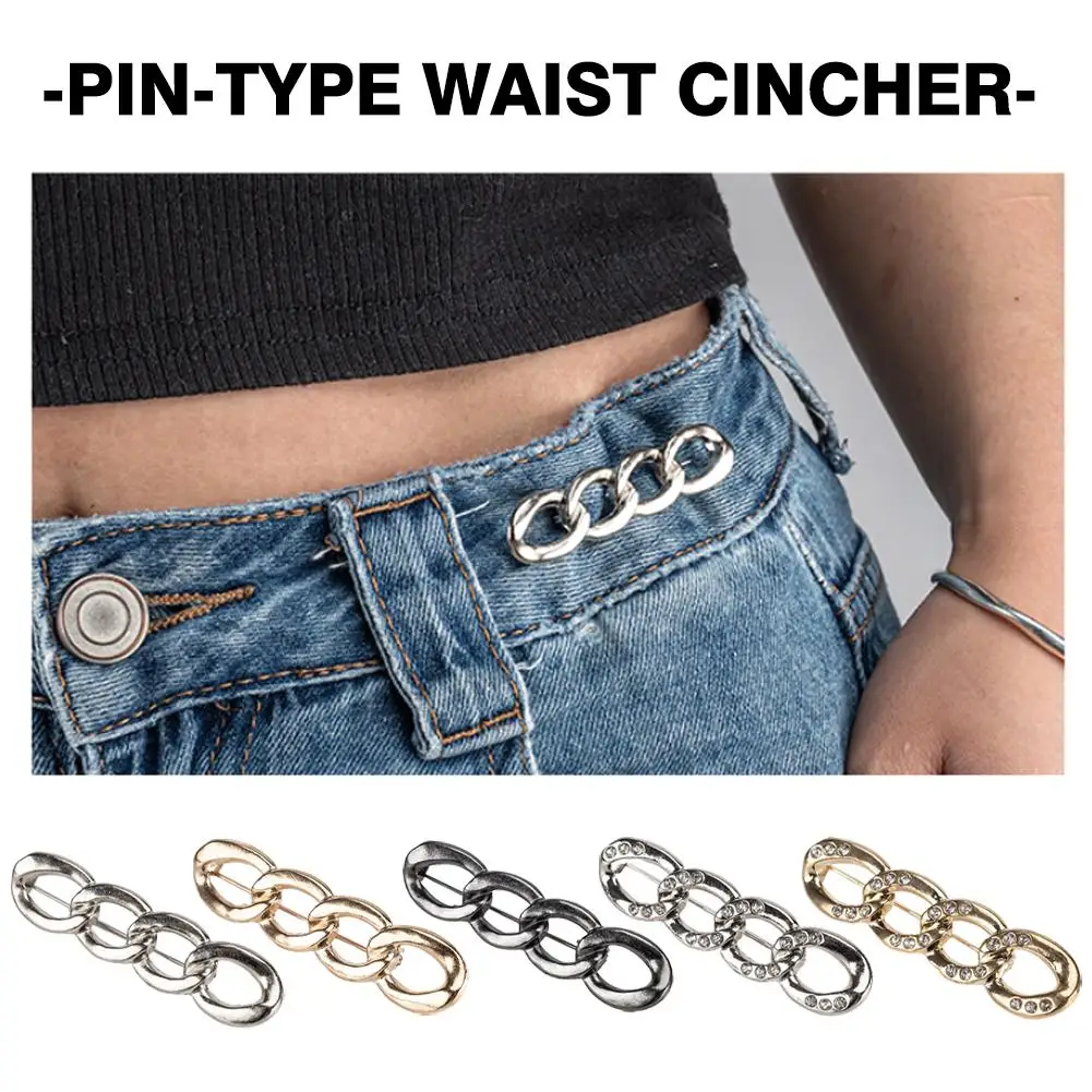 1pcs Elegant Chain Brooch Lapel Charm Pin Women Pants Badge Clip Waist Decoration Clothes Button DIY Buckle Dress Pin Tight Y5O3 - Detail 1
