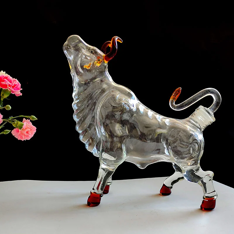 Animal Glass Wine Bottle Hip Flasks Flagon Liquor Bottles Sealed Jarwine Container Pot Whiskey