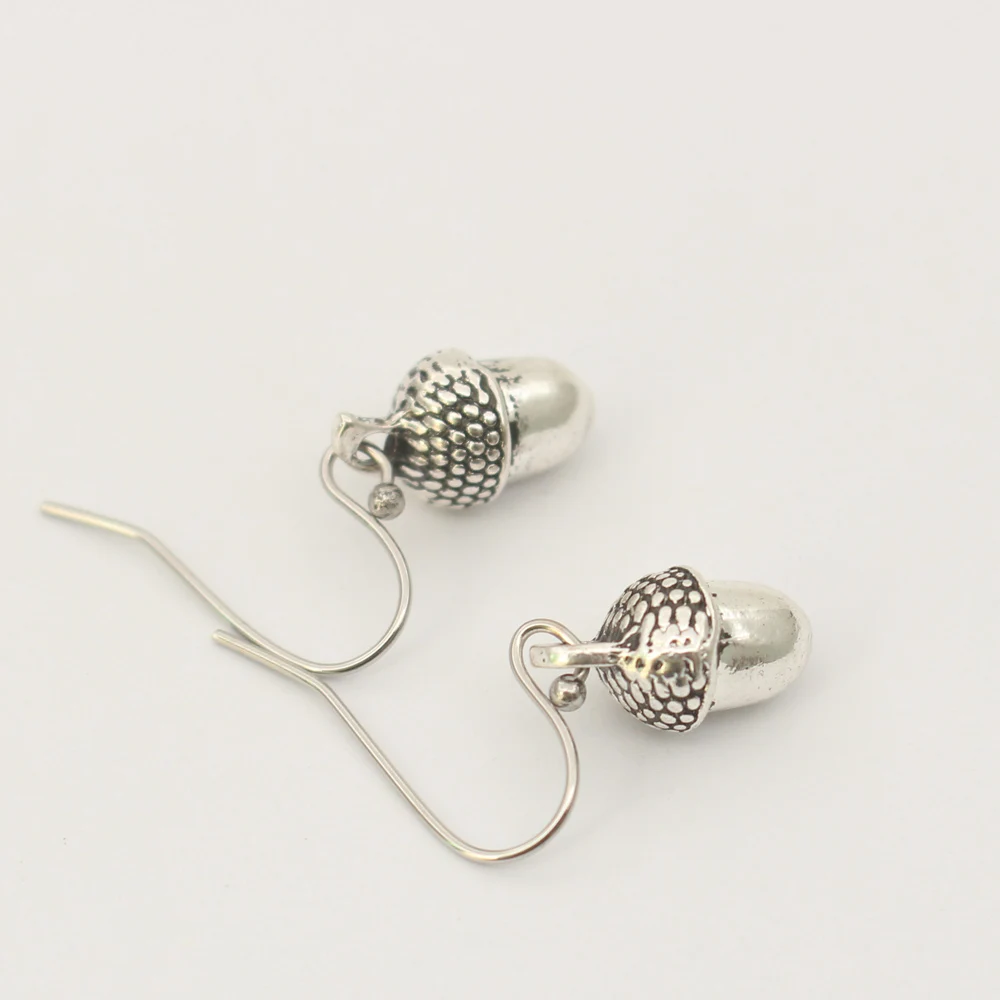 Acorn Earrings, acorn Jewelry. delicate nature strength symbol everyday jewelry. Oak Nut Earrings gift for her view 5