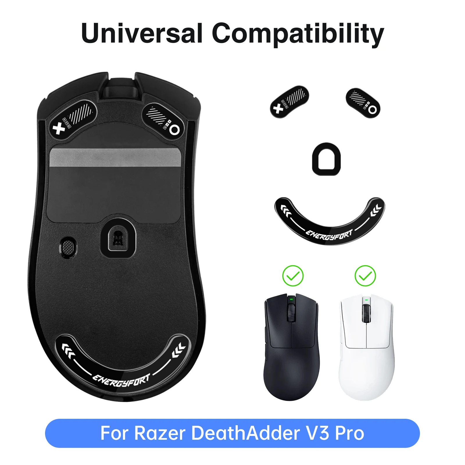 Mouse Skates Mouse Feet Mice Feet Smooth Glass Wireless Gaming Mouse feet Replacement for Razer DeathAdder V3 Pro