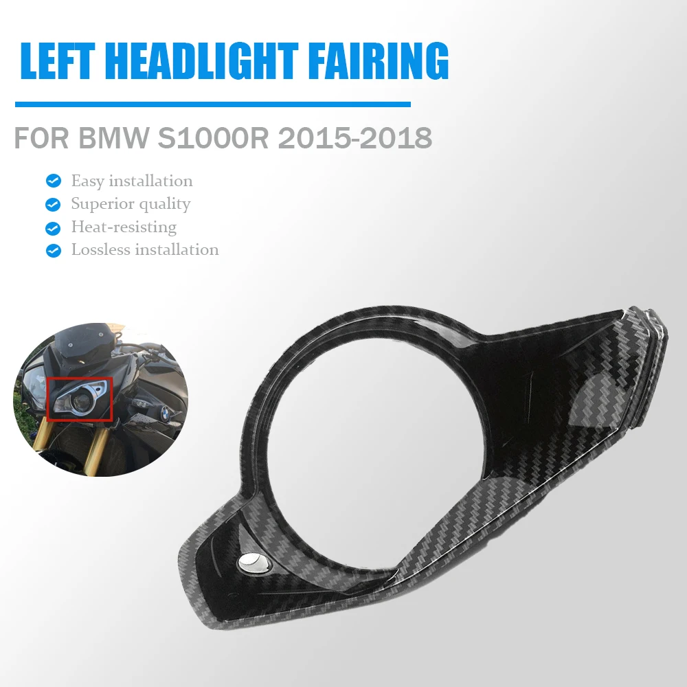 

Motorcycle side Left headlight fairing front fixed wing FOR BMW S1000R 2015-2018 carbon fiber color