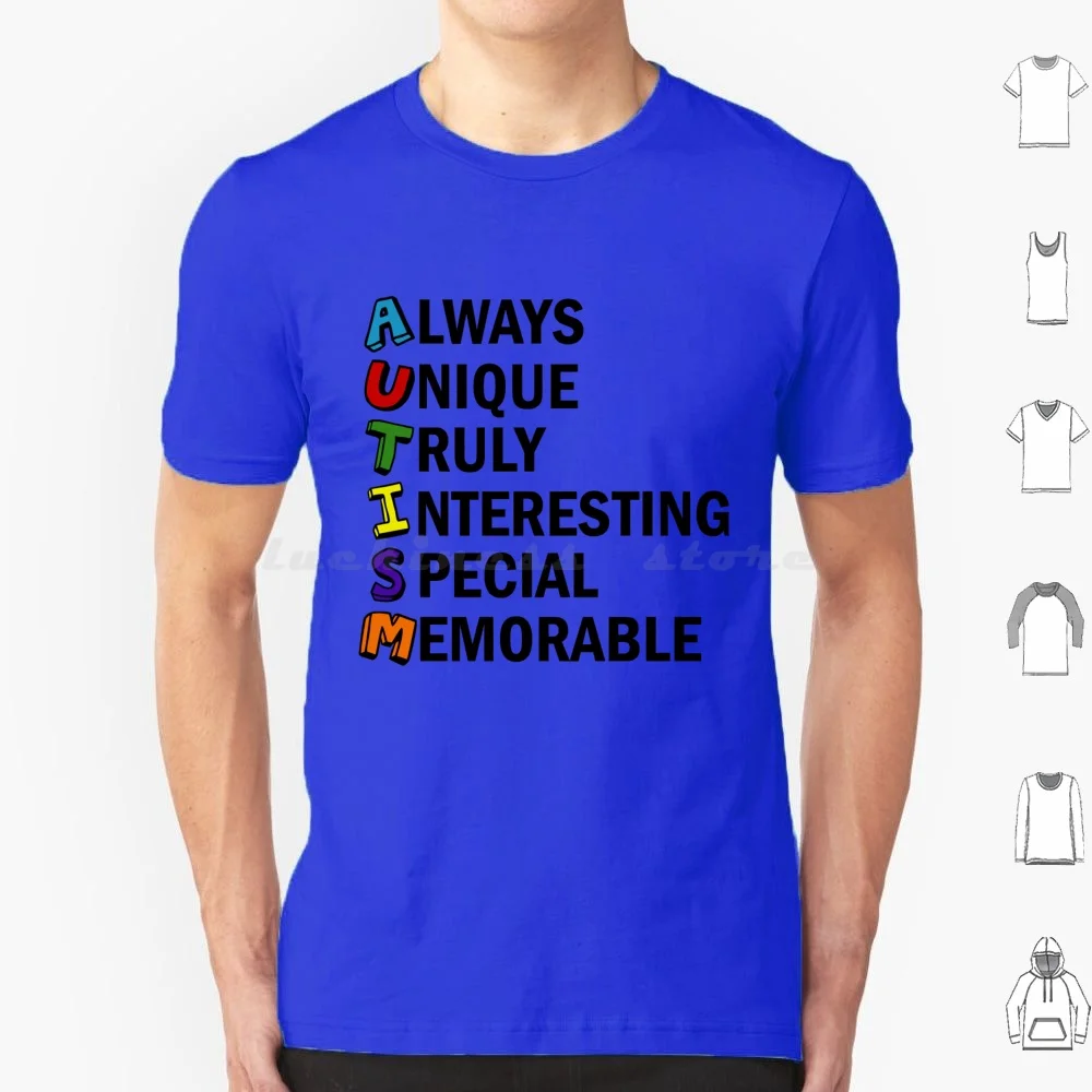 T-shirt acrostique de sensibilisation à l'autisme pour hommes, femmes et enfants, 6XL, acronyme autisme, poème en mots sur le spectre autistique, acrostique de sensibilisation à l'autisme
