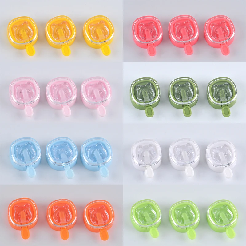 1Set Dollhouse Miniature Making Ice Stick Mold Mini Simulation Bear Ice Stick Model Toys Doll House Girl Toy Accessories-Toy