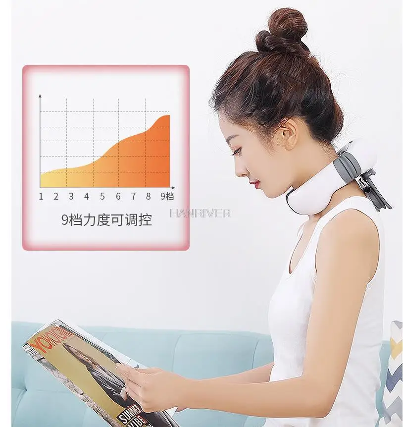 جهاز تدليك الرقبة الذكي 4D القابل لإعادة الشحن لتخفيف آلام الرقبة، مدلك الرقبة الكهربائي مع 3 أوضاع و15 سرعة