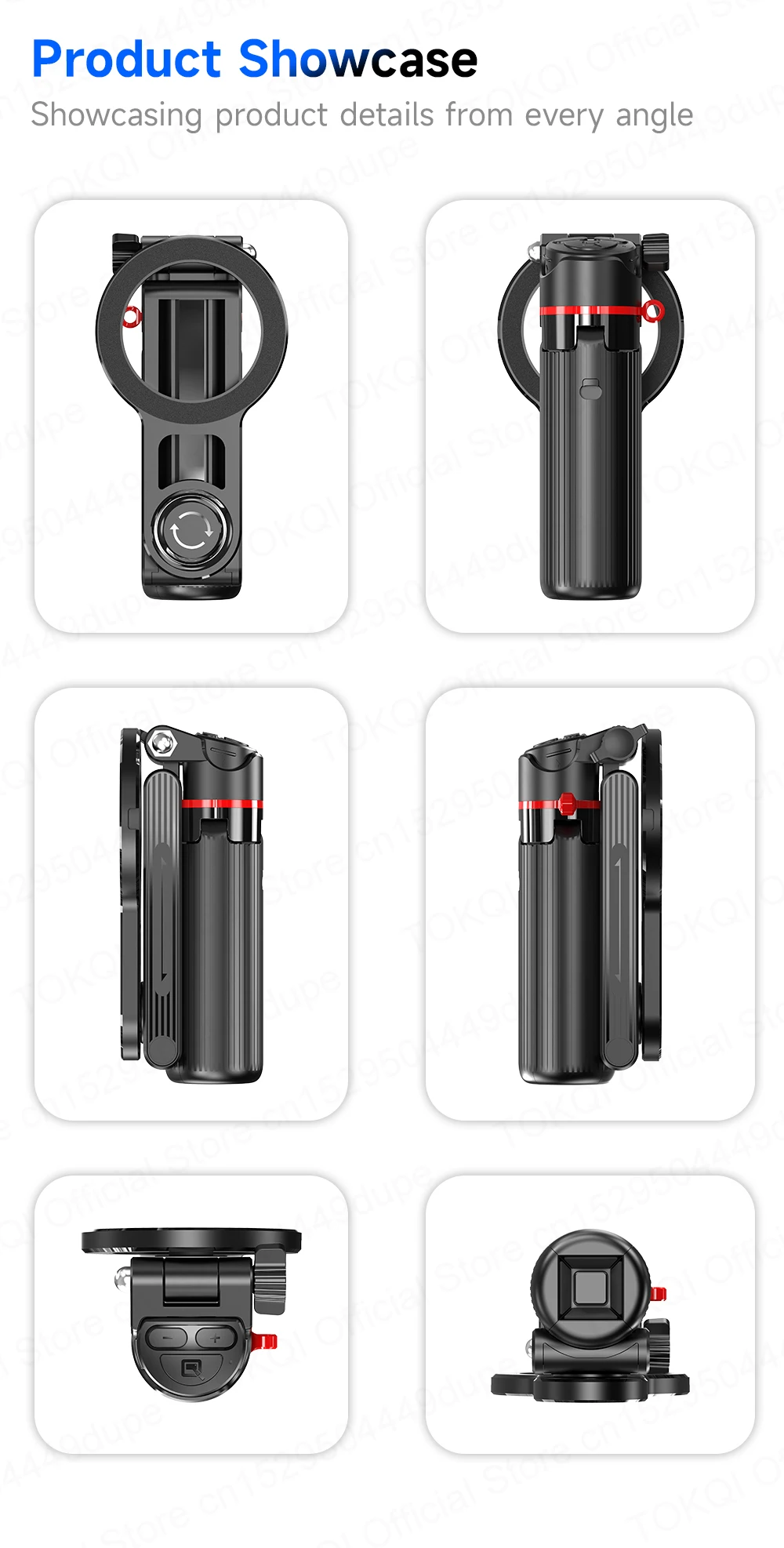 Magnetischer Handyhalter Mini-Selfie-Stick Stativ mit 360°-Einstellung Kabelloser Bluetooth-Fernbedienung für iPhone Android-Telefon Vlog-Aufnahmen – Detail 22