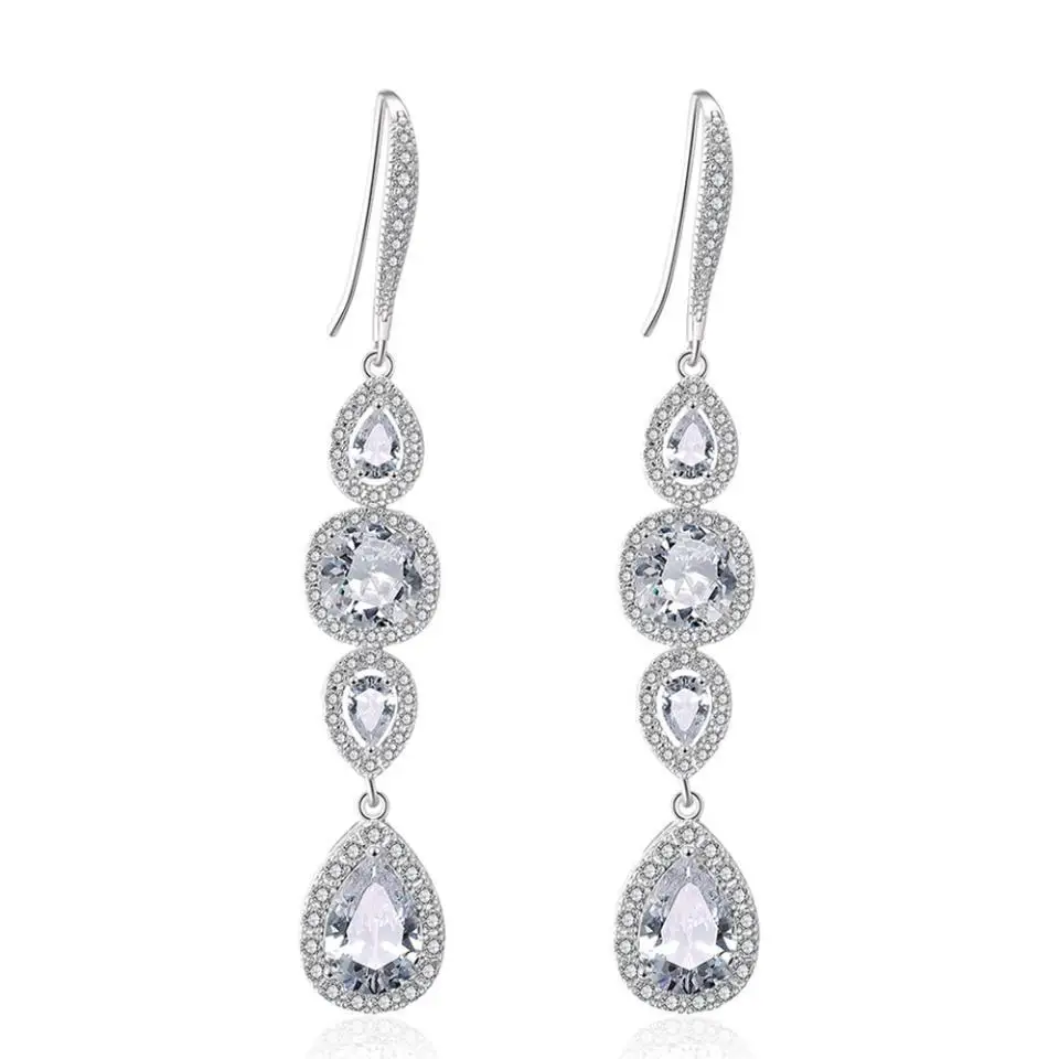 ZAKOL Wassertropfen Micro Intarsien Zirkon Elegante Exquisite Baumeln Ohrringe Für Frauen Klassische Mode Charme Schmuck Zubehör – Detail 3