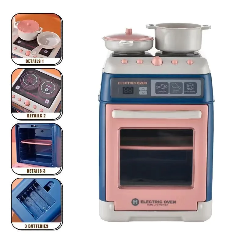 Pretend Play House Interactive Toys For Girls Boys Kids Kitchen Toy Oven Mini Simulation Household Appliances Toys For Children