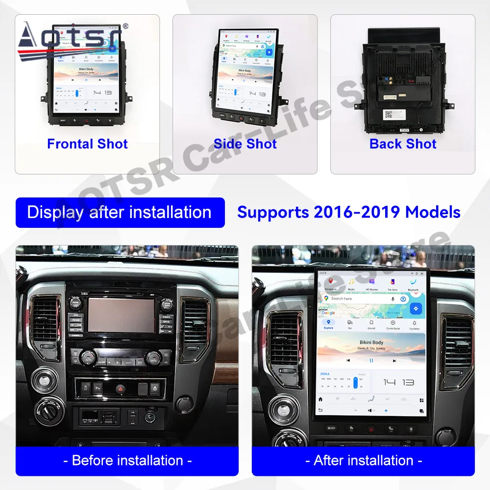 

15,6-дюймовый мультимедийный Android-приемник для Nissan Titan 2016~2019, автомобильная магнитола с GPS-навигацией, беспроводным CarPlay и IPS-экраном