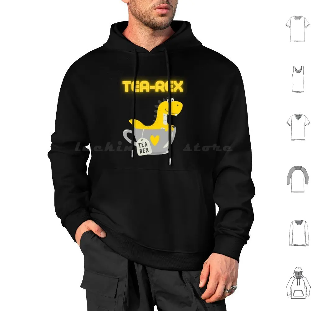 Funny Dinosaur Dino Tea Rex Funny Text Hoodies Long Sleeve Dinosaur Dino Cute Dinosaurs T Rex Dinosaur Set Funny Kids