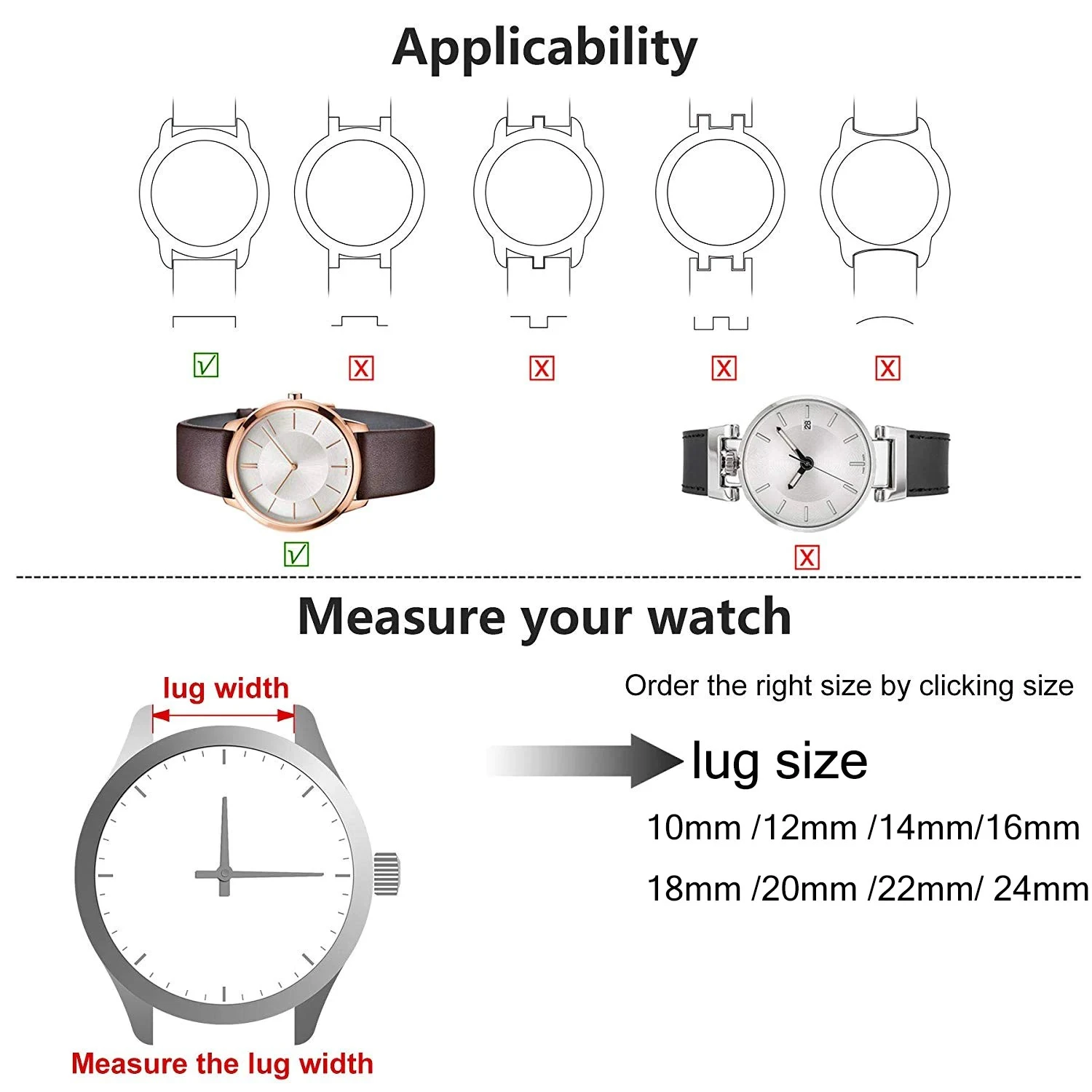 *high quality* lizard watch strap  A wear-resistant and shiny women's watch strap  8mm 10mm 12mm 14mm 16mm Accessories