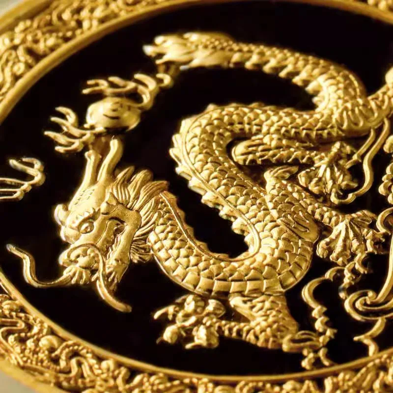 2024 Dragon Year Zodiac Commemorative Copper Gold-Plating 1 2 3 Rounds Medal/Stamp/Coin