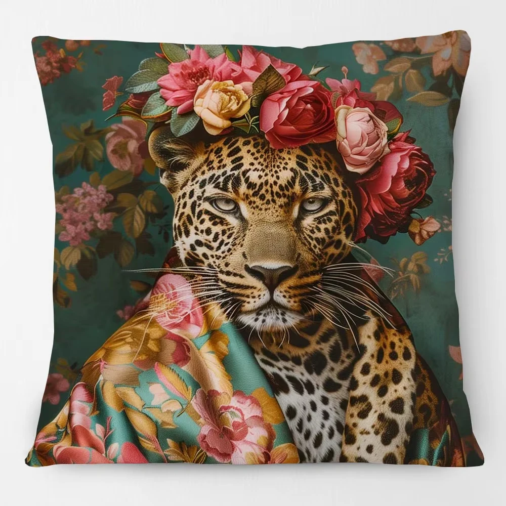 أنيقة الزرافة فلامنغو أنثى ليوبارد الحيوانات صورة وسادة غطاء غرفة ديكور غطاء الوسادة أريكة سادات الديكور
