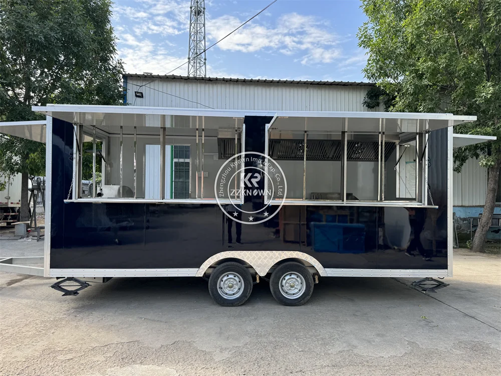Carrello per alimenti commerciale con attrezzature completamente Catreing Vendita Snack Ice Cream Street Mobile Snack Rimorchio per caffè Camion fast food
