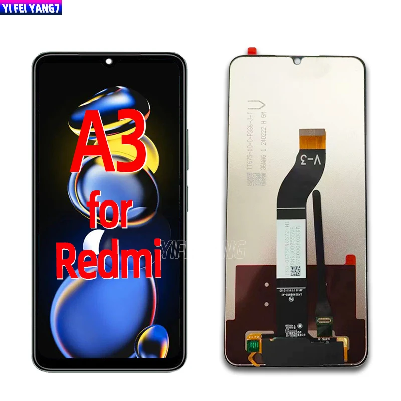 Écran tactile LCD de remplacement, 6.71 pouces, pour Xiaomi Redmi A3