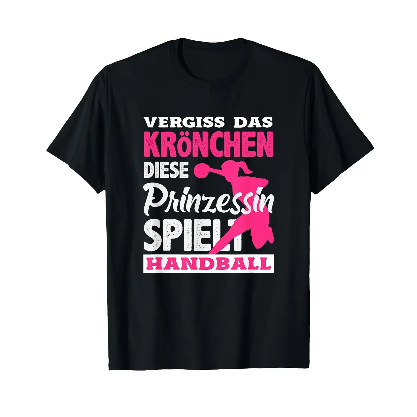 T Shirt with German Text Vergiss die Krone Diese Prinzessin Spielt Handball vintage Washed Unisex graphic streetwear Breathable