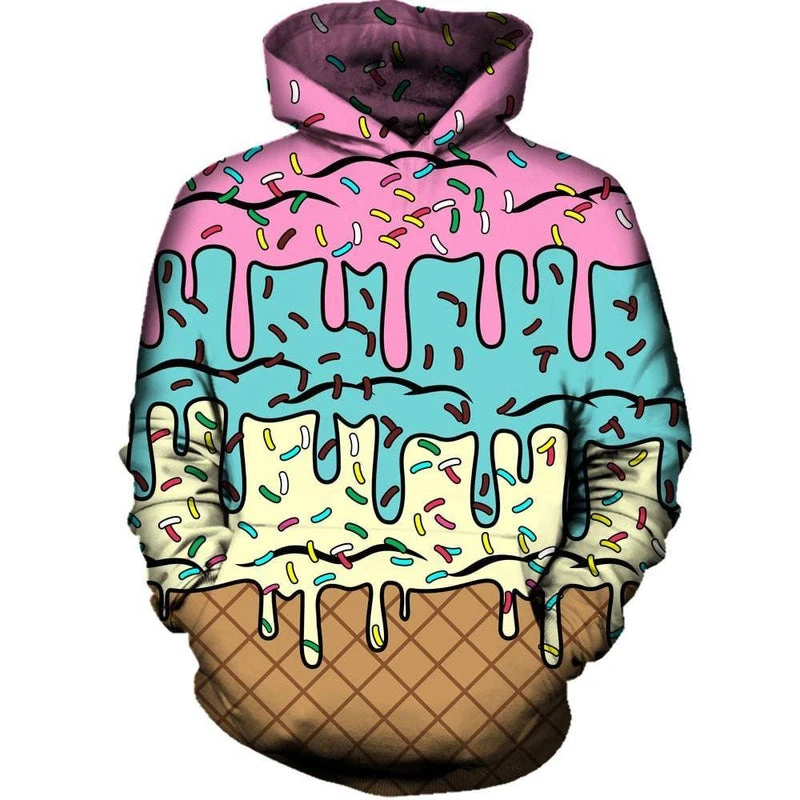 Funny Cream 3D Printed Hoodies Coffee Cup Pattern Tracksuit Hoodies For Men Women Clothing Casual Pullovers Trendy Unisex Hoody