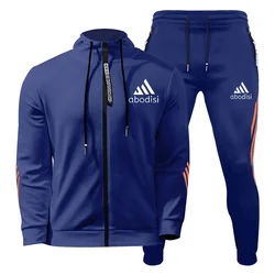 Tenue de jogging trempée pour hommes, ensemble 2 pièces, pull à capuche, veste et pantalon de sport, collection automne/hiver 2024