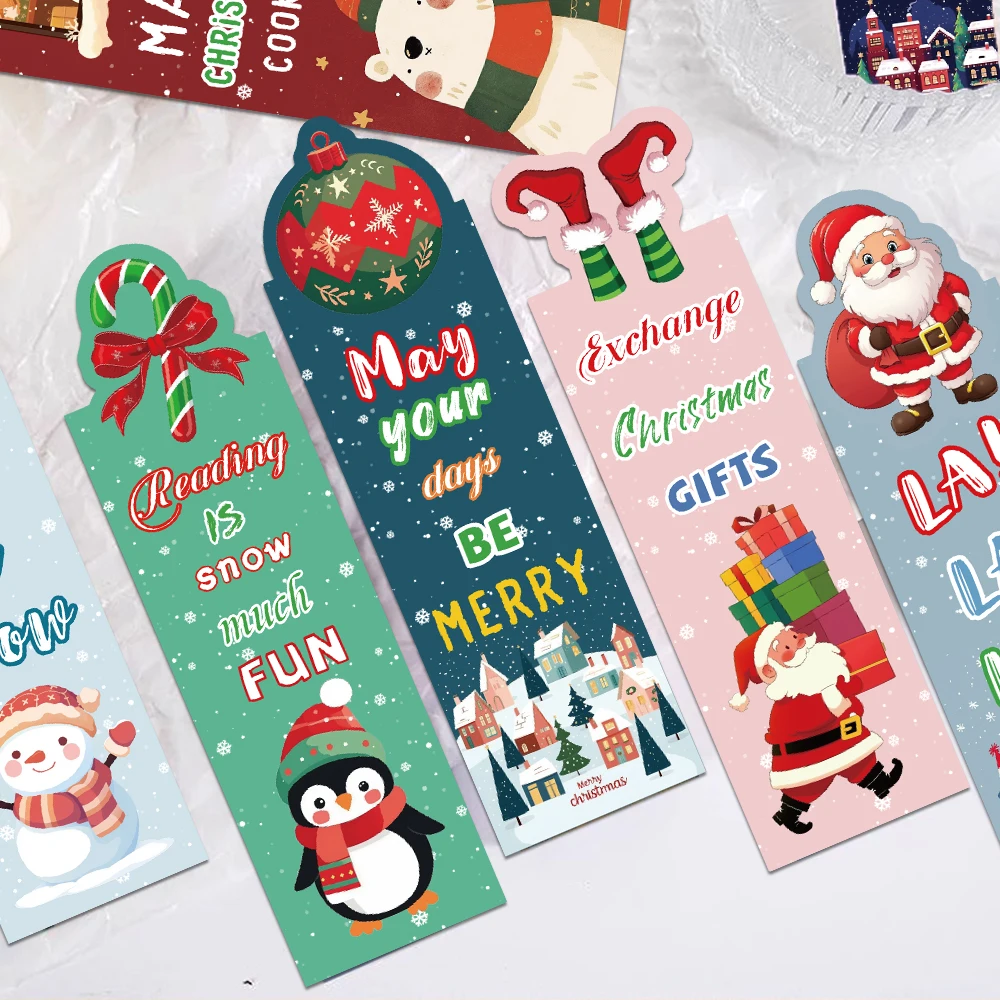 Imagem -02 - Bookmark dos Desenhos Animados do Natal Página Leitura Estética Estudantes Faça Você Mesmo Presentes Criativos Decoração do Livro Página de Marcação 30 Pcs