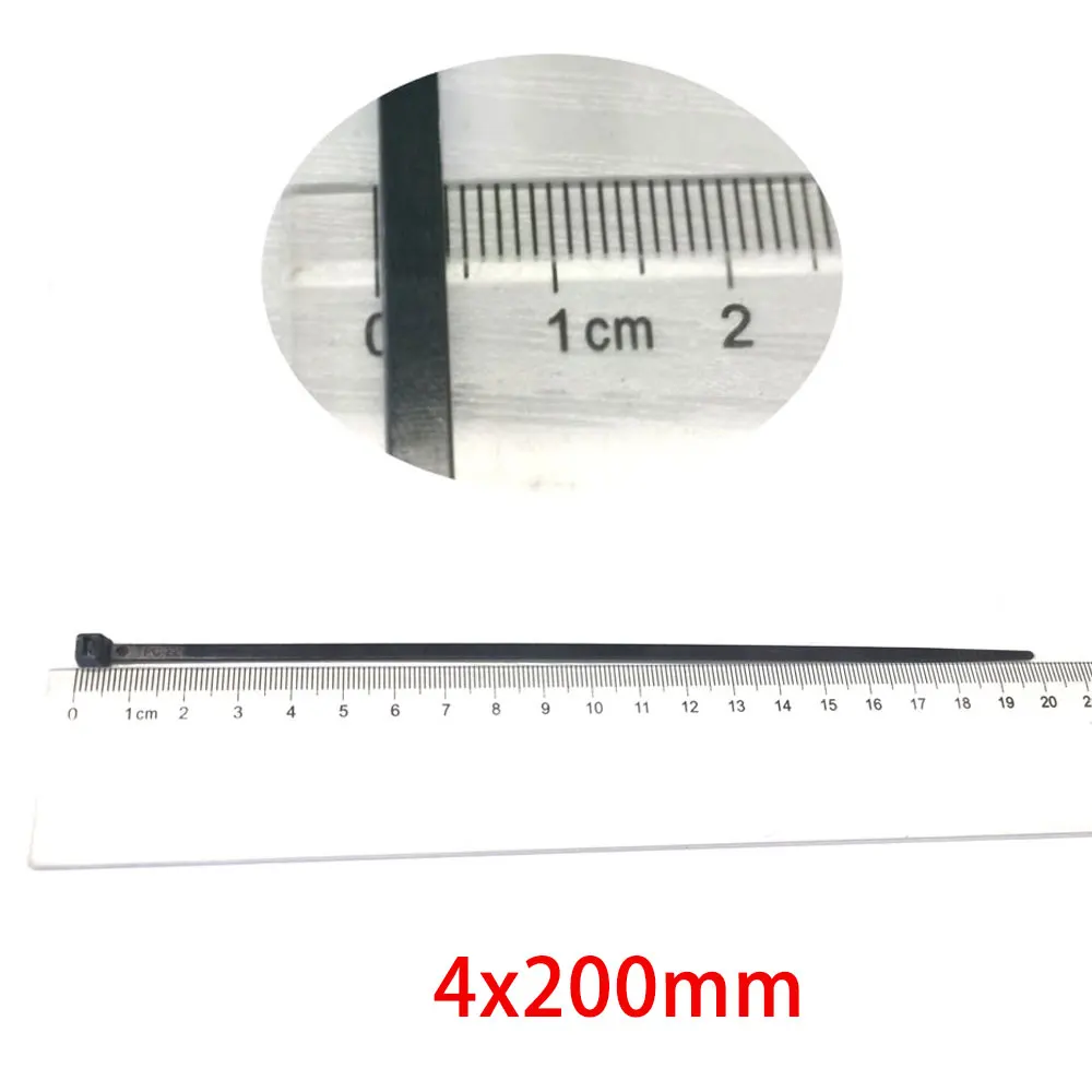 500 szt. Samozaciskowe plastikowe opaski zaciskowe z drutu 100mm 150mm 200mm 250mm 300mm czarny biały nylonowy opaska kablowa 100 szt. Opakowanie — zdjęcie 7