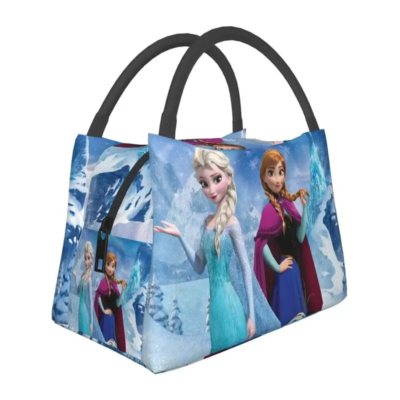 

Frozen Princess Elsa Anna Insulated Lunch Bag for Camping Travel Leakproof Cooler Thermal Lunch Box Women