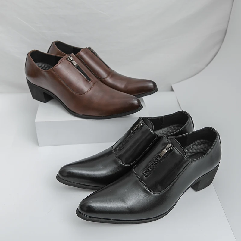 

Мужские кожаные туфли с мячом, классические повседневные туфли в джентльменском стиле, модные формальные туфли для вечеринок, размеры 38–46, туфли на толстой подошве, черные