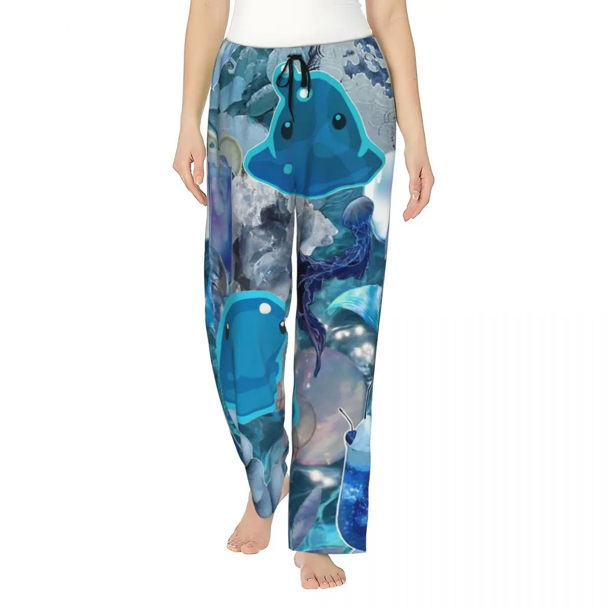 

Пижамные штаны для женщин с карманами в стиле аниме и мультфильма Slime Rancher, милые, для дома и сна