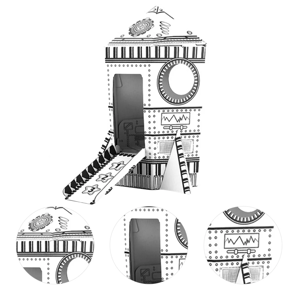 Intellectual Development Paper Folding Rockets House Model Toys for Children paper cut toy Doodle Toys