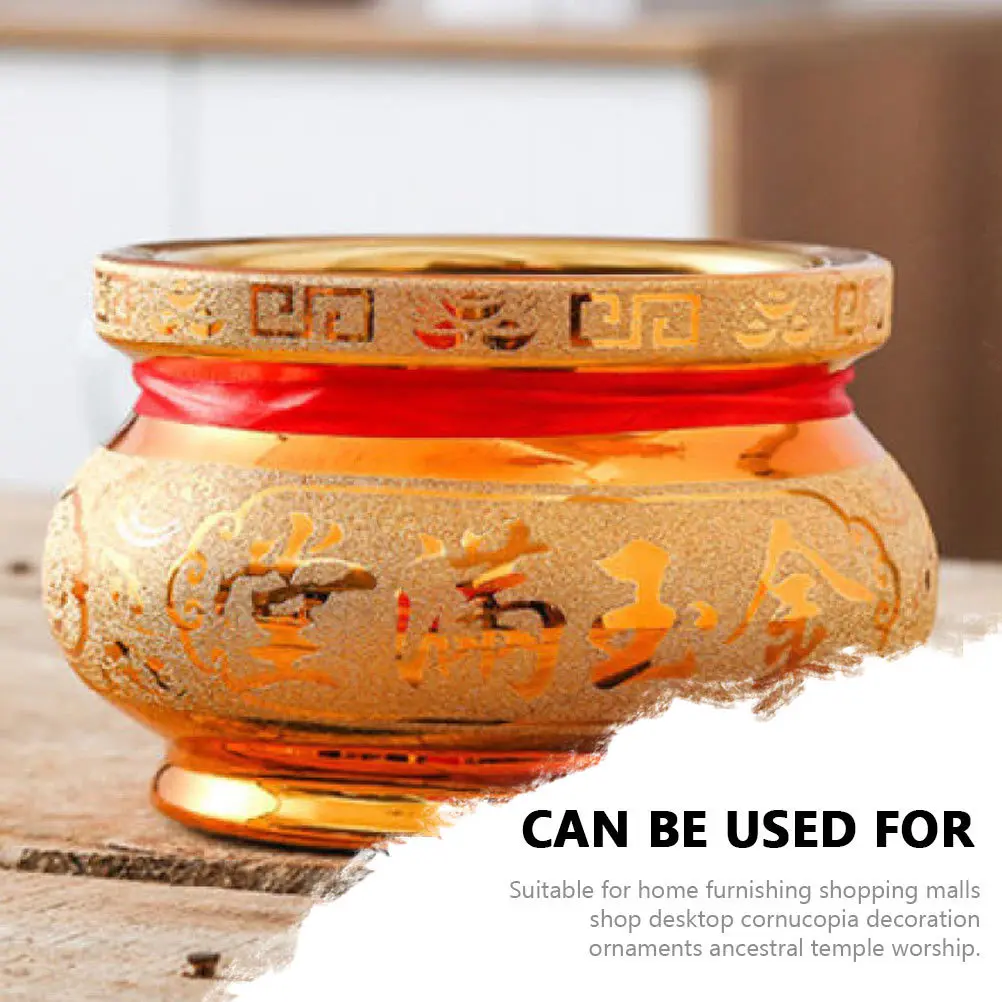 

1Pcs Buddhist Offering Basin Ceramic Incense Burner Exquisite Decorative Temple Supply Home Desktop Ornament Censer