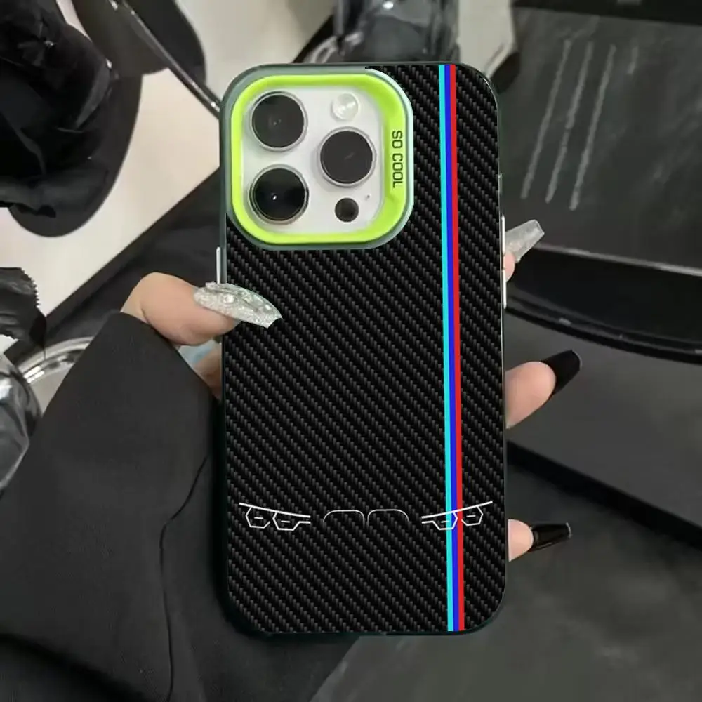 Cool car lights carbon fiber pattern phone case is suitable for iPhone17 16 15 14 13 12 11ProMax shockproof and anti-fingerprint - náhled 4