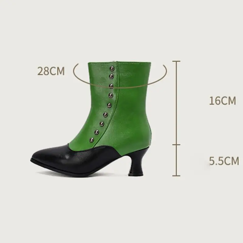 SIMLOVEYO Spring Women's Plus-Size Mid-Calf Boots Pointed Toe 5cm Small Heels Zipper Rivets Mixed Daily Wear Size 48 White Blue