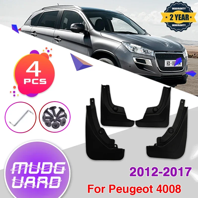 

Mudguards 4Pcs Fender For Peugeot 4008 Mitsubishi ASX Outlander Sport 2012~2017 Front Rear Mud Splash Guards Flaps Accessories