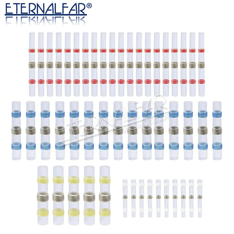 

SST 18AWG-22AWG 0.5MM-1MM Waterproof Terminal Wiring Connector Tin Ring Butt Wire Heat Shrink Tubing Seal Sleeve Insulation