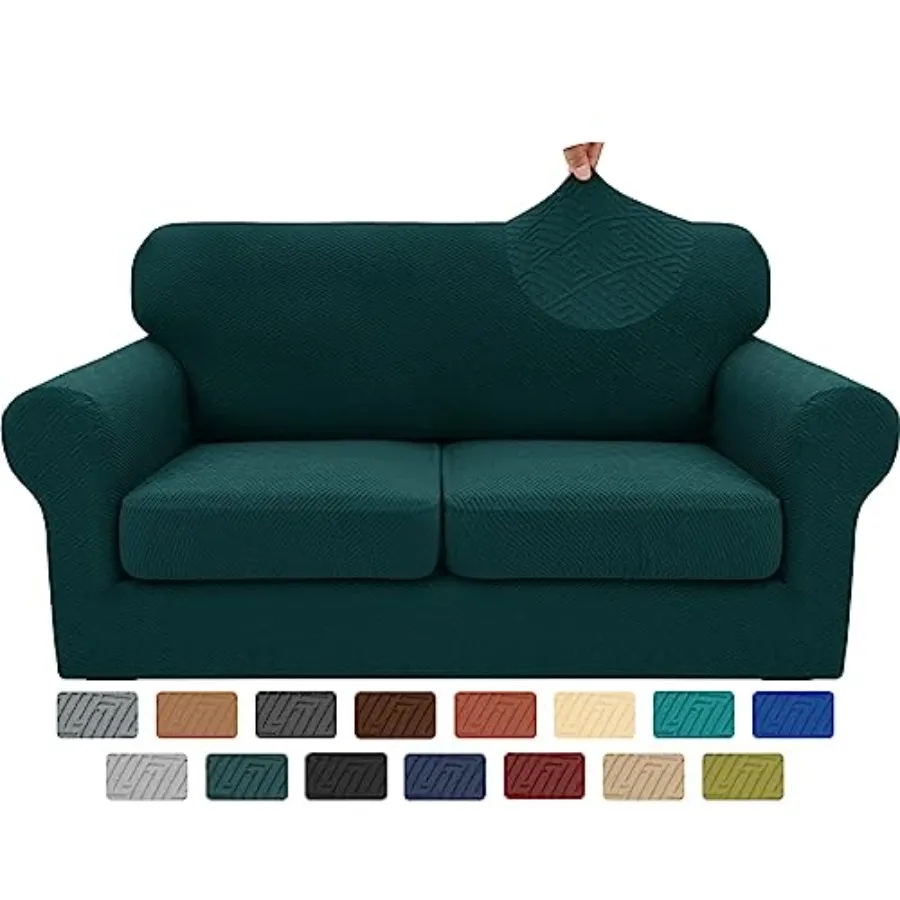 

2026 New 3 Pieces Couch Covers for 2 Cushion Sofa Super Stretch Loveseat Slipcover Pet Dog Universal Slip Cover Anti Slip Love