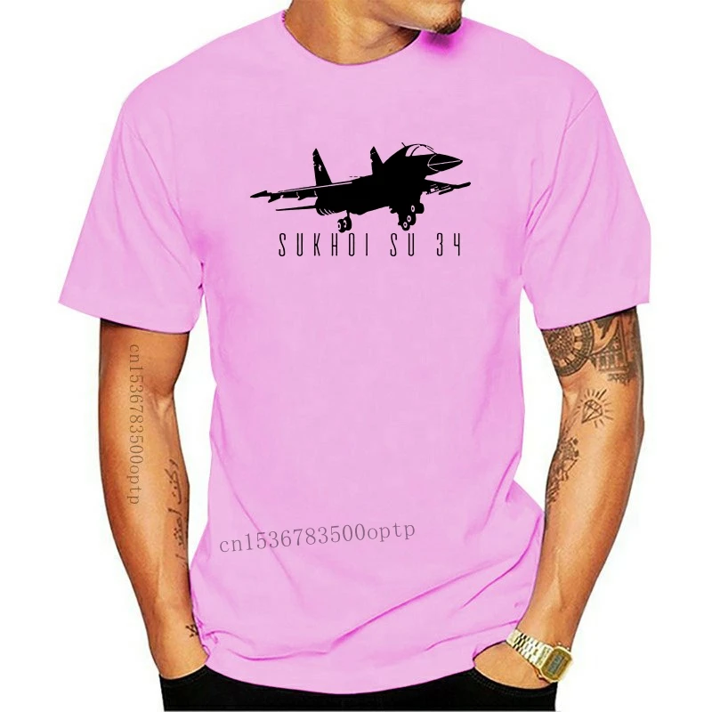 Man Clothing  SUKHOI SU-34 T-shirt Russian Soviet Aircraft Fighter Jet Plane Pilot MENS Gift