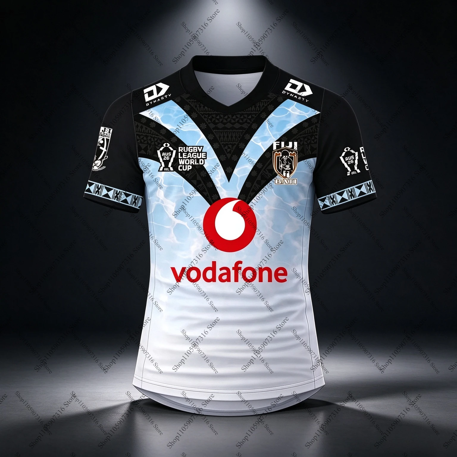 26-27 Fiji Bati Rugby Jersey 3D Print Breathable T-shirt Unisex Comfort Training Parent-child Family Matching Tee