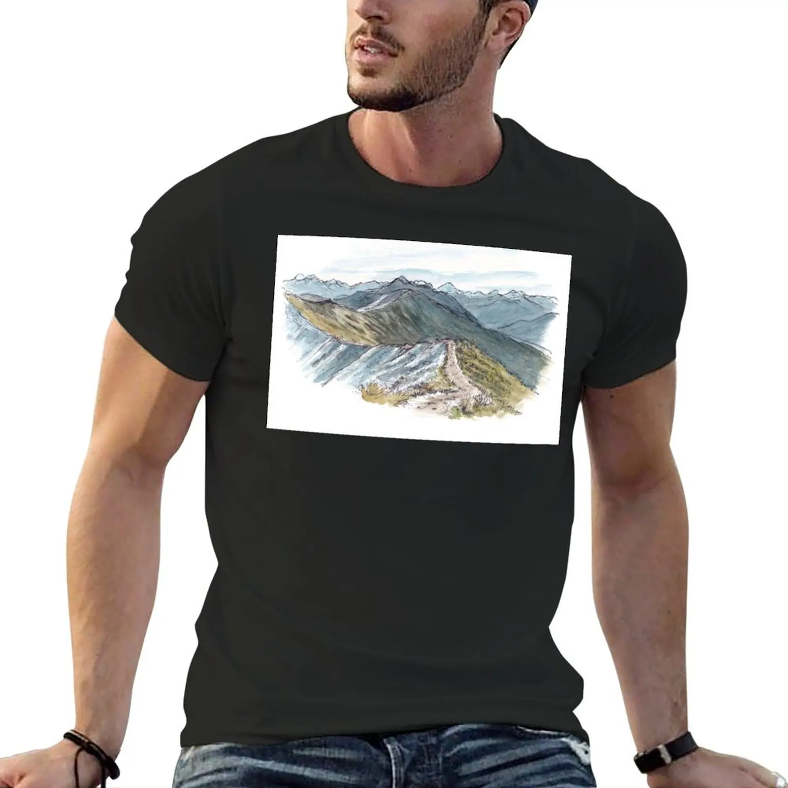 Kepler Track Great Walk Watercolour T-Shirt cute clothes cute tops boys whites shirts graphic tee men