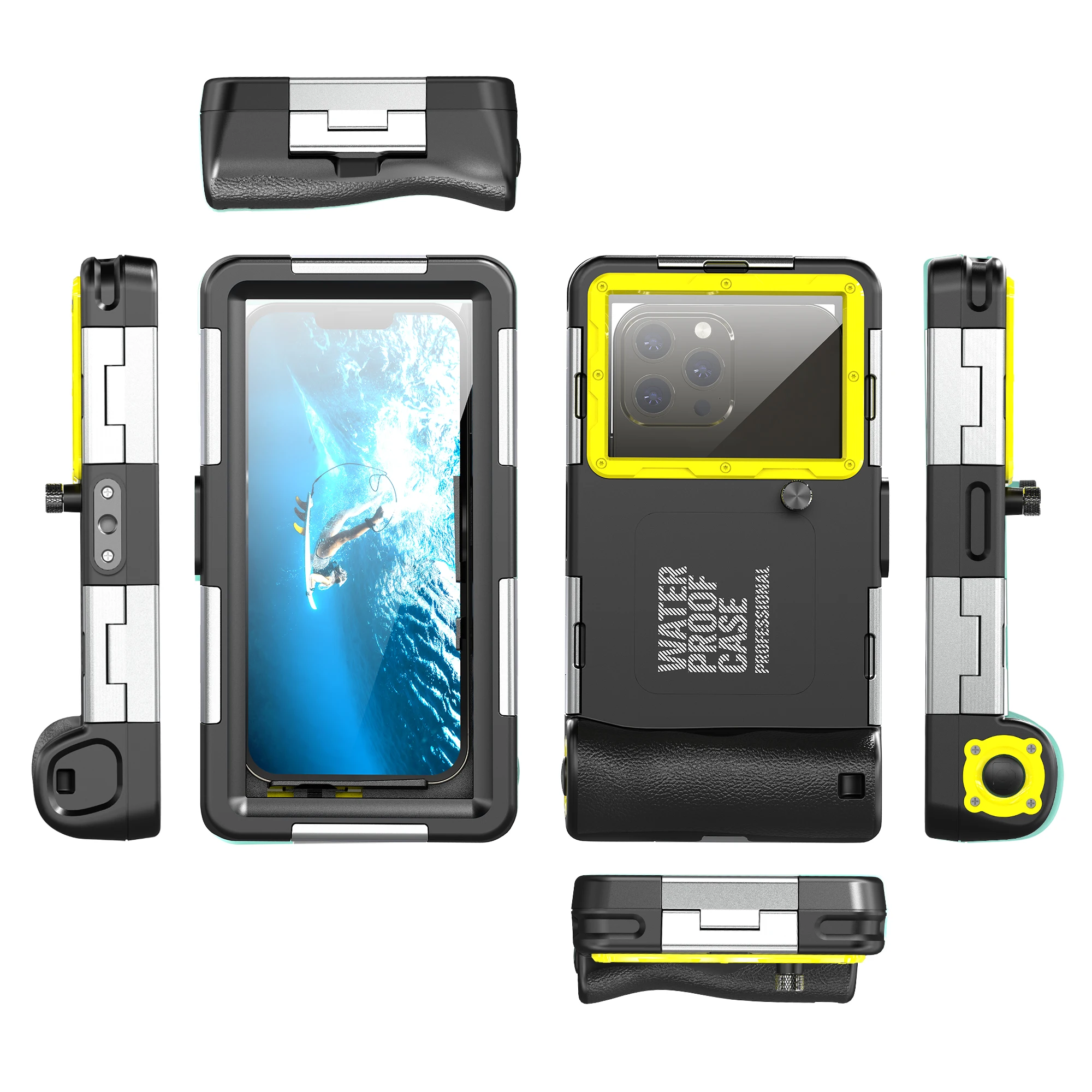 Shellbox Nieuw geüpgradede veelkleurige IP68 standaard 15M/50ft duiken/zwemmen fotografie professionele duiken waterdichte telefoonhoes