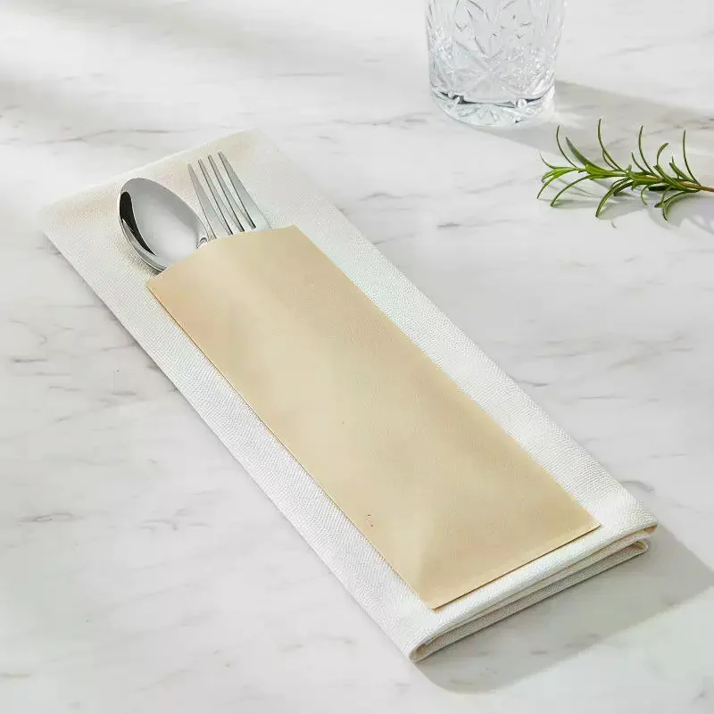 Kraft Paper Tableware Bags: 100 PCS Natural Eco Friendly Cutlery Storage Portable Biodegradable Lunch Picnic