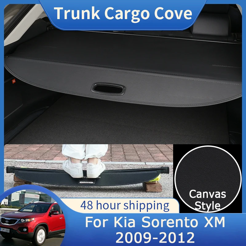 For Kia Sorento XM 2009 2010 2011 2012 Rear Trunk Cargo Cover Retractable Privacy Security Waterproof Car Interior Accessories